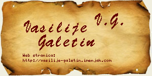 Vasilije Galetin vizit kartica